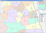 Grand Forks Wall Map Color Cast Style